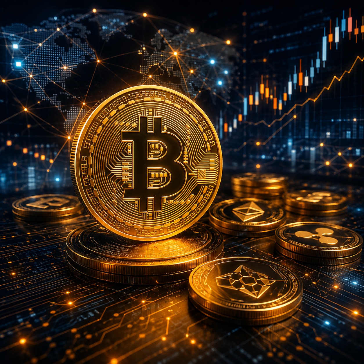 Multi-monitor trading setup used during online forex trading classes